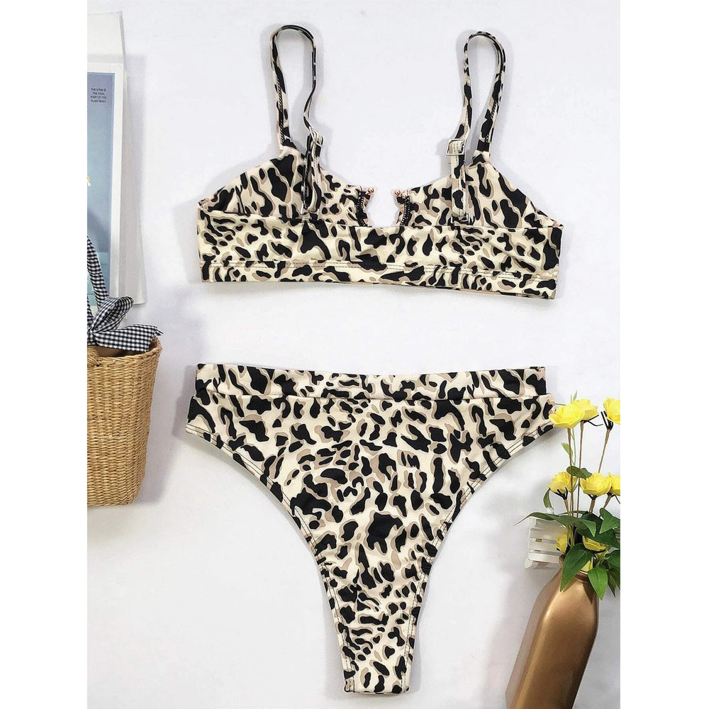 Leopard High Waisted Bikini Swimsuit Image 2