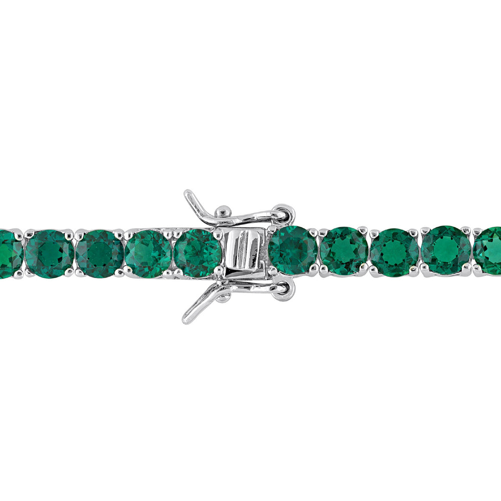 10.50 Carat (ctw) Lab-Created Emerald Bracelet in Sterling Silver (7.50 Inches) Image 2