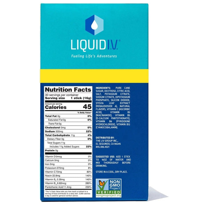 Liquid IV Hydration Multiplier Electrolyte Drink MixLemon Lime (30 Count) Image 4