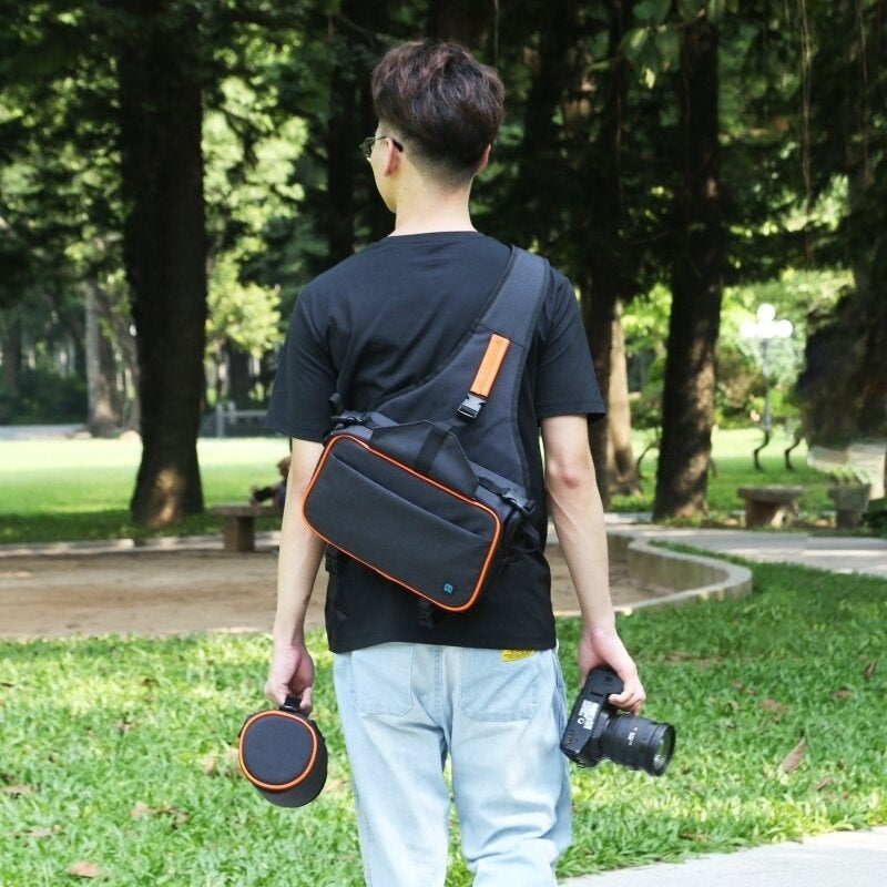 Triangle Style SLR Camera Bag Sling Waterproof Backpack Shoulder Messenger Bags with Removable Lens Bag Image 4