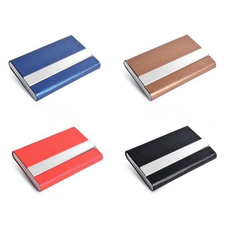 Ultra-thin Minimalist PU Wallets Stainless Steel Metal Card HolderPortable ID Card Storage Box for Men Image 1