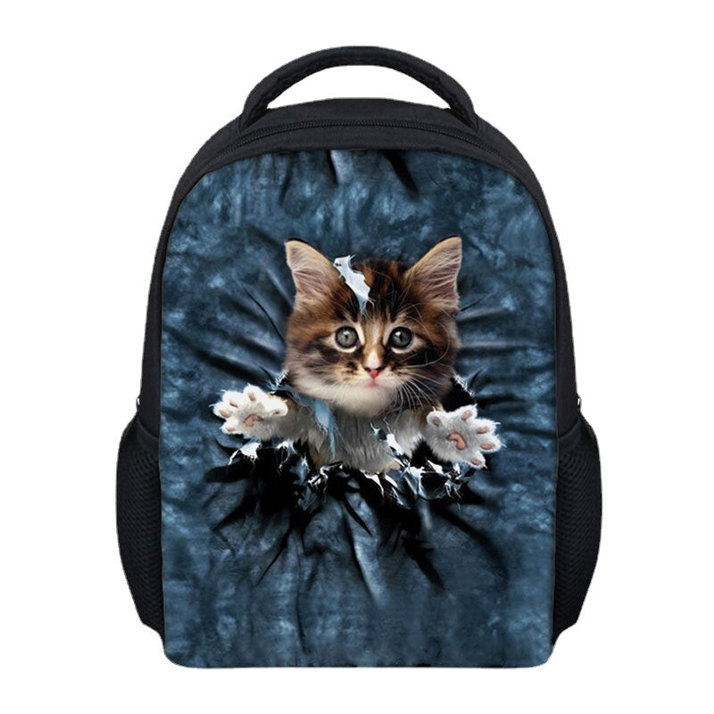 unisex animal creative 3d cartoon cute cat casual outdoor small backpack schoolbag Image 4