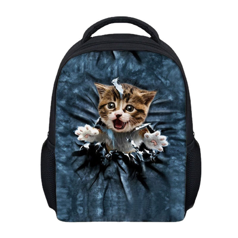 unisex animal creative 3d cartoon cute cat casual outdoor small backpack schoolbag Image 6