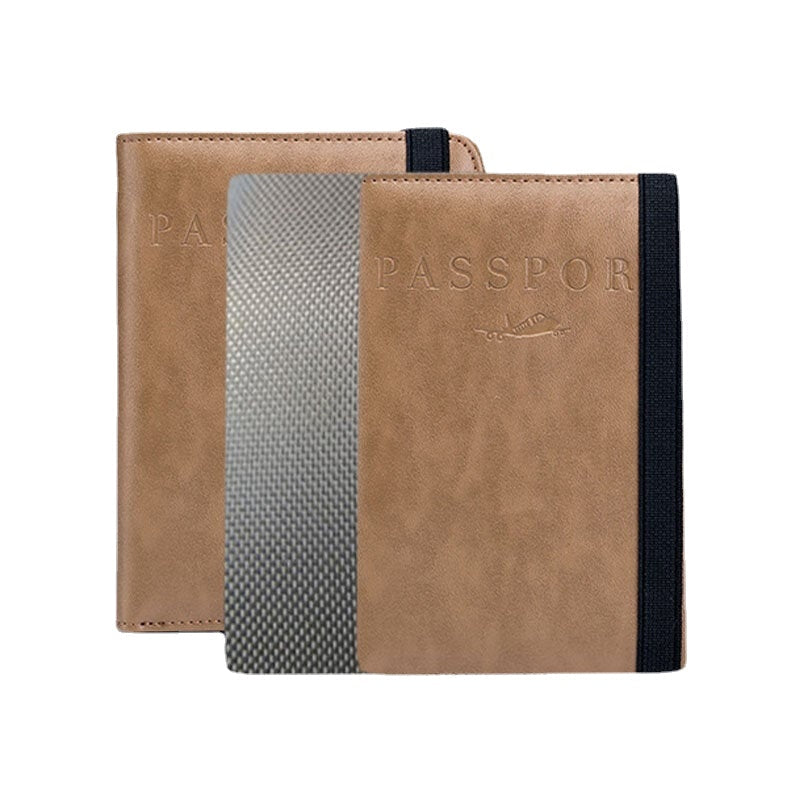 Unisex Genuine Leather RFID Multifunction Multi-card Slot Passport Bag Wallet With Elastic Strap Image 2