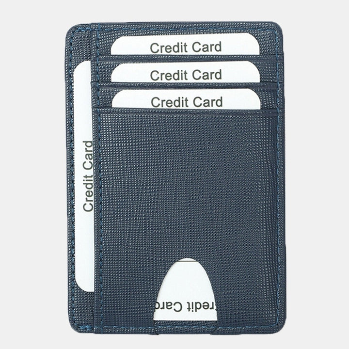 Women and Men Genuine Leather Card Holder Carbon Fiber Pattern RFID Multi-card Slot Wallet Image 9