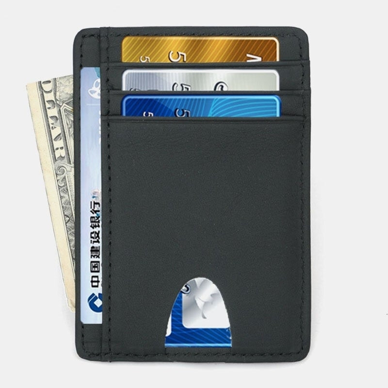 Women and Men Genuine Leather Card Holder Carbon Fiber Pattern RFID Multi-card Slot Wallet Image 10