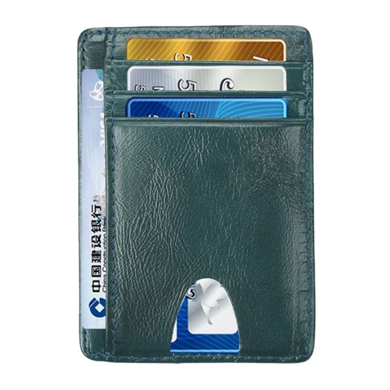 Women and Men Genuine Leather Card Holder Carbon Fiber Pattern RFID Multi-card Slot Wallet Image 11