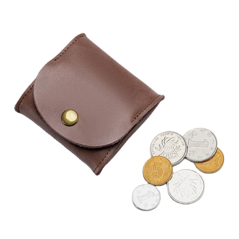 Women Genuine Leather Mini Retro Coin Bag Small Storage Bag Earphone Bag Image 1