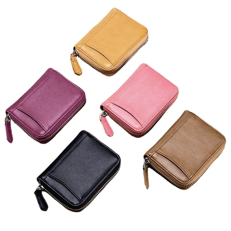 Women Genuine Leather RFID Anti-theft Coin Storage Bag Coin Wallet Purse Image 2