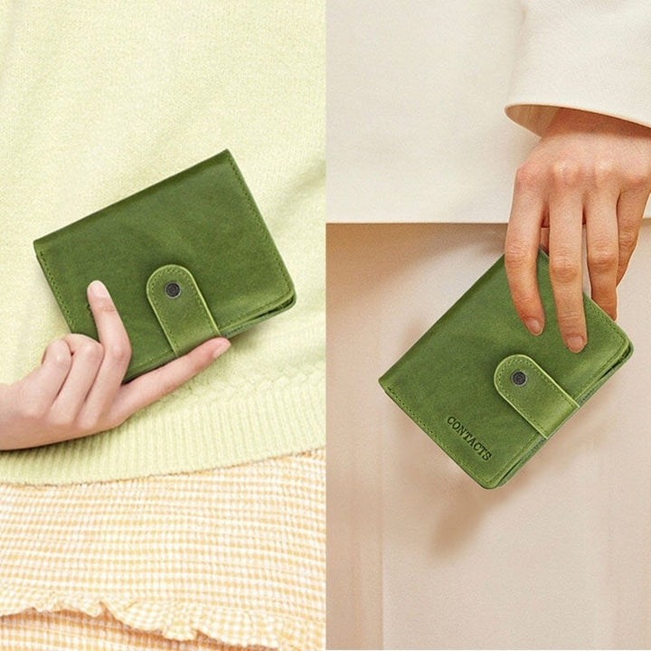 Women Genuine Leather RFID Multi-function Multi Card Slots Brief Card Holder Wallet Image 6