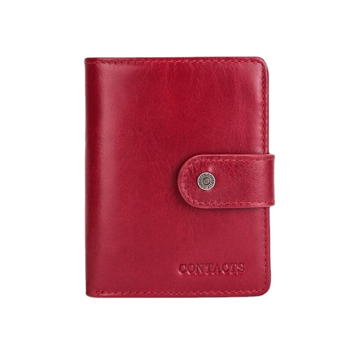 Women Genuine Leather RFID Multi-function Multi Card Slots Brief Card Holder Wallet Image 1