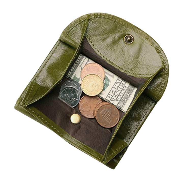 Women Genuine Leather Vintage Anti-theft RFID Blocking Coin Bag Card Holder Image 3