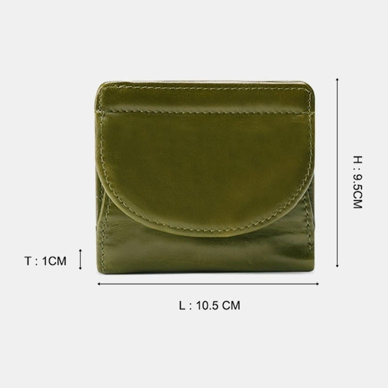 Women Genuine Leather Vintage Anti-theft RFID Blocking Coin Bag Card Holder Image 4