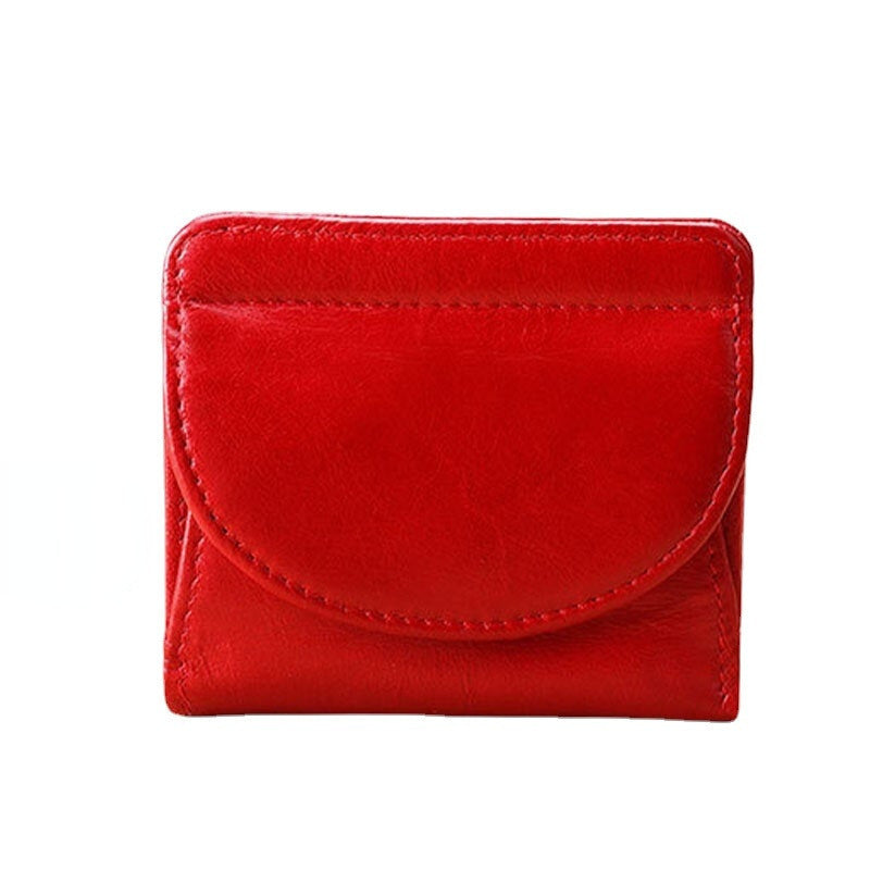 Women Genuine Leather Vintage Anti-theft RFID Blocking Coin Bag Card Holder Image 6