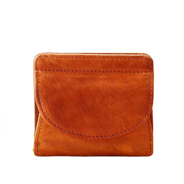 Women Genuine Leather Vintage Anti-theft RFID Blocking Coin Bag Card Holder Image 7
