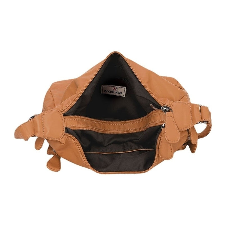 women multifunction faux leather crossbody shoulder bag Image 3