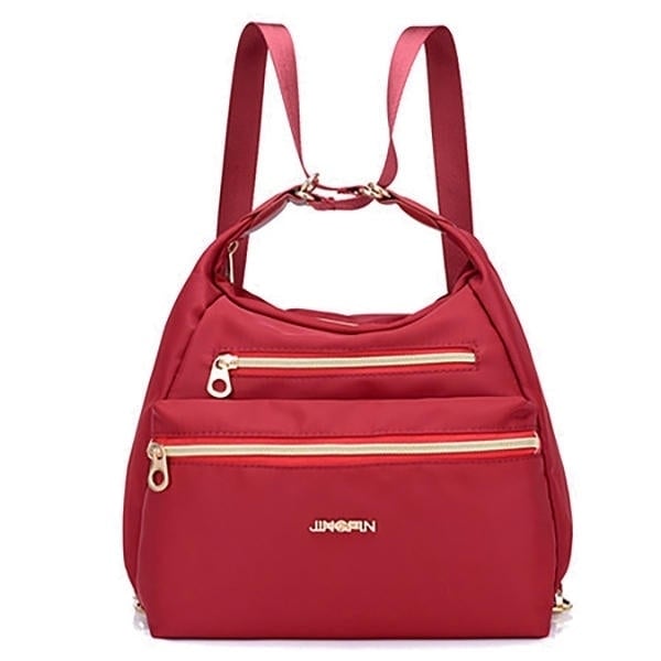Women Multifunctional Waterproof Multi-Pocket Nylon Backpack Shoulder Handbag Travel Bag Image 2