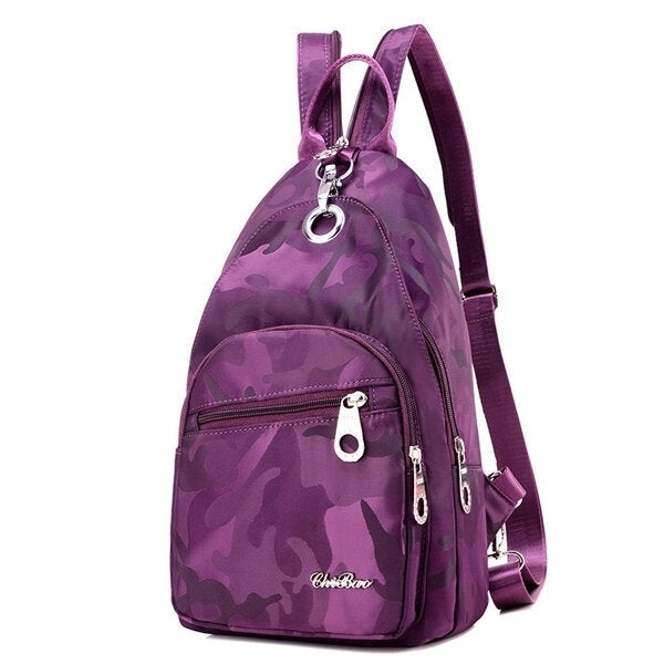 Women Nylon Camouflage Backpack Outdoor Sports Multifunction Chest Shoulder Bags Image 1