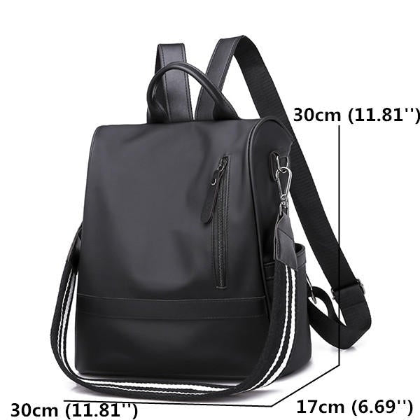 Women Nylon Anti-theft Travel Backpack Solid Leisure Multi-function Shoulder Bags Image 4