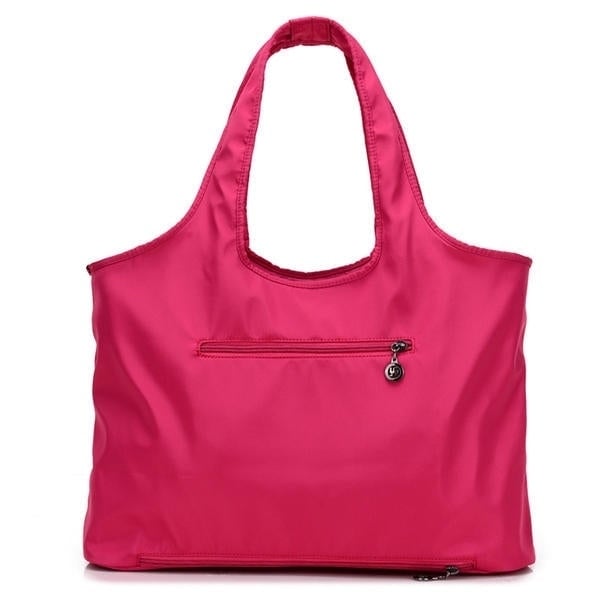 women nylon handbag solid tote bag multi pocket shopping bag Image 3