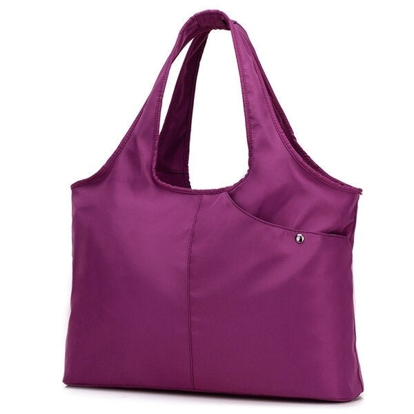 women nylon handbag solid tote bag multi pocket shopping bag Image 7
