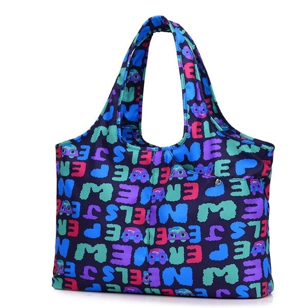 women nylon handbag solid tote bag multi pocket shopping bag Image 8