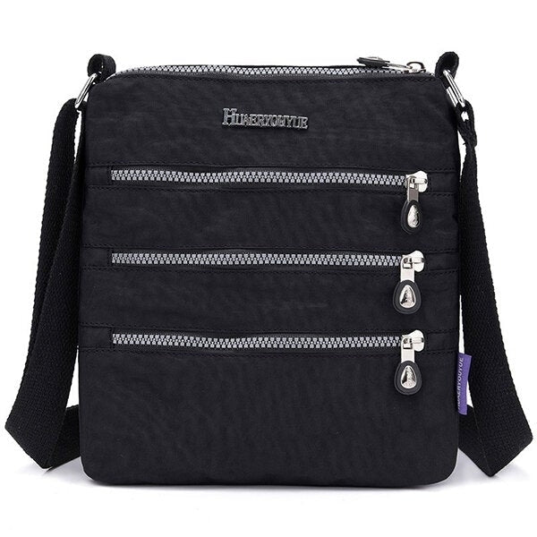 Women Nylon Multi-pocket Leisure Crossbody Bag Solid Shoulder Bag Image 3