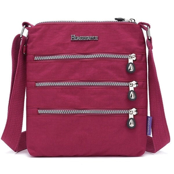 Women Nylon Multi-pocket Leisure Crossbody Bag Solid Shoulder Bag Image 6