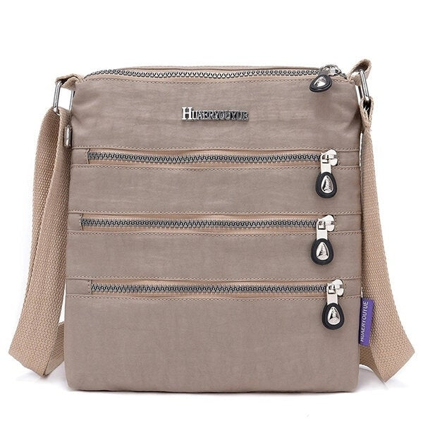 Women Nylon Multi-pocket Leisure Crossbody Bag Solid Shoulder Bag Image 9