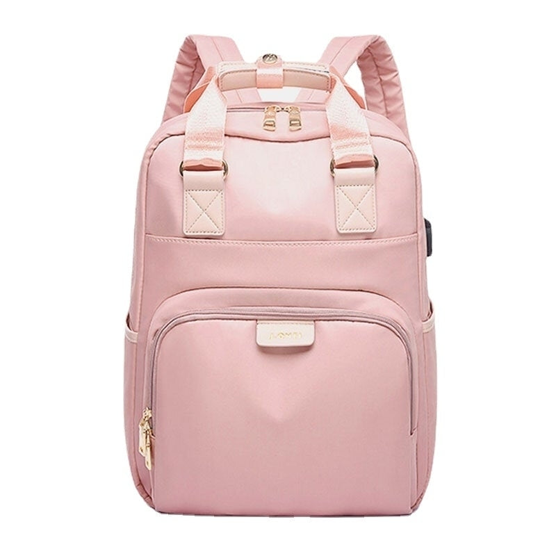 Women Nylon Waterproof Light Weight Multifunction Casual Patchwork Backpack Image 1