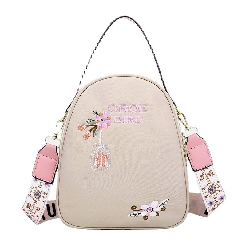 Women Oxford Embroidery Ethnic Multi-carry Earphone Backpack Shoulder Bag Handbag Image 1