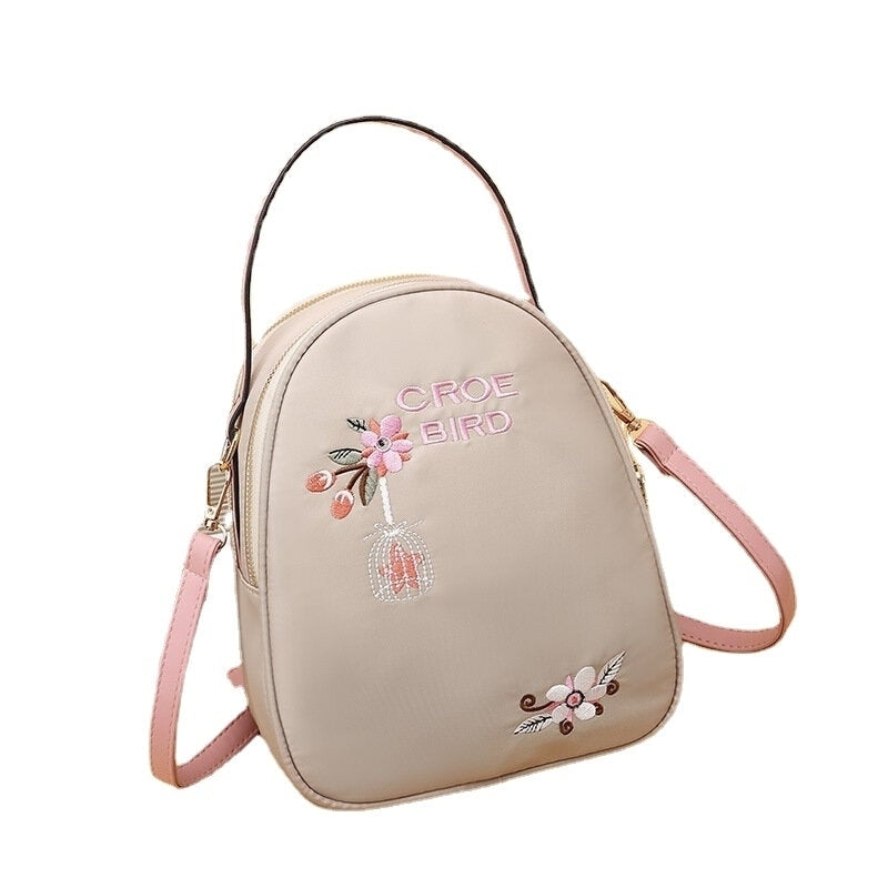 Women Oxford Embroidery Ethnic Multi-carry Earphone Backpack Shoulder Bag Handbag Image 2