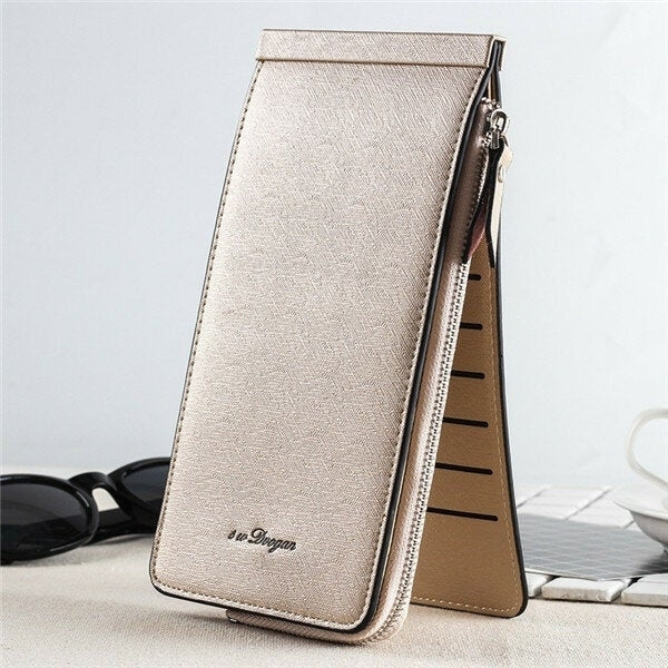 Women Men 26 Multi Card Holder Ultra Thin PU Leather Zipper Business Card Case 5.5 Phone Bags Image 4