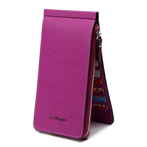 Women Men 26 Multi Card Holder Ultra Thin PU Leather Zipper Business Card Case 5.5 Phone Bags Image 6