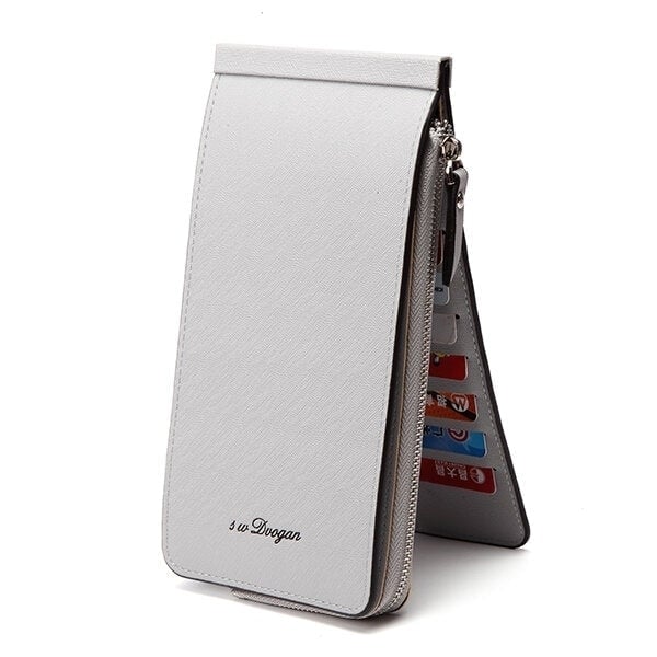 Women Men 26 Multi Card Holder Ultra Thin PU Leather Zipper Business Card Case 5.5 Phone Bags Image 1