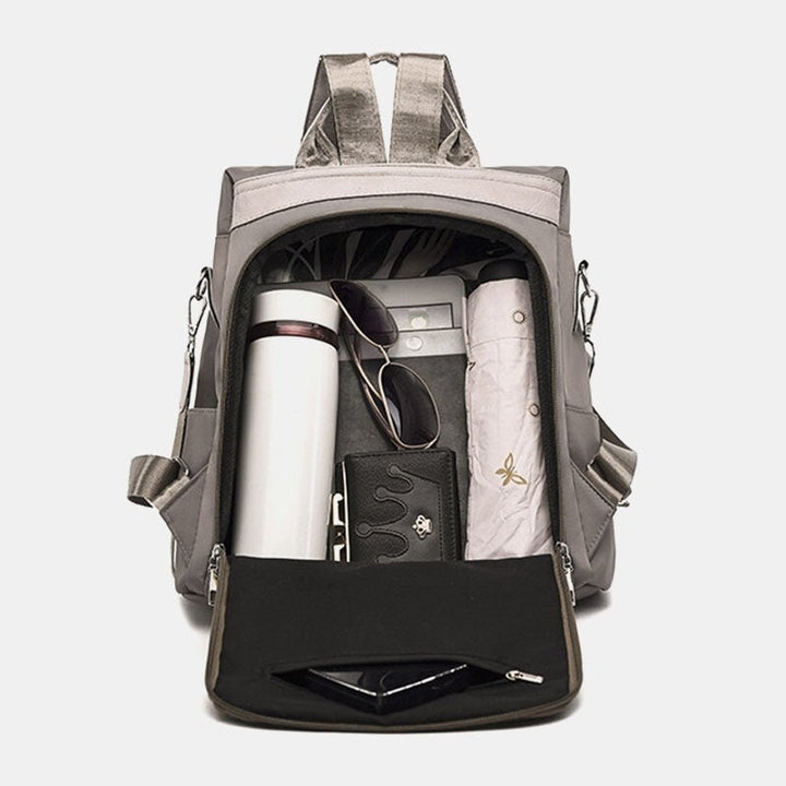 Women Multi-carry Oxford Diamond Pattern Anti-theft Waterproof Tassel Casual Backpack Image 3
