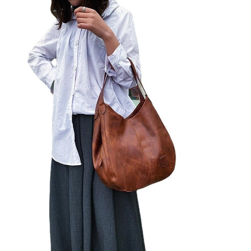 Women Multi-layer Casual Shoulder Bag Quilt Solid Handbag Image 4