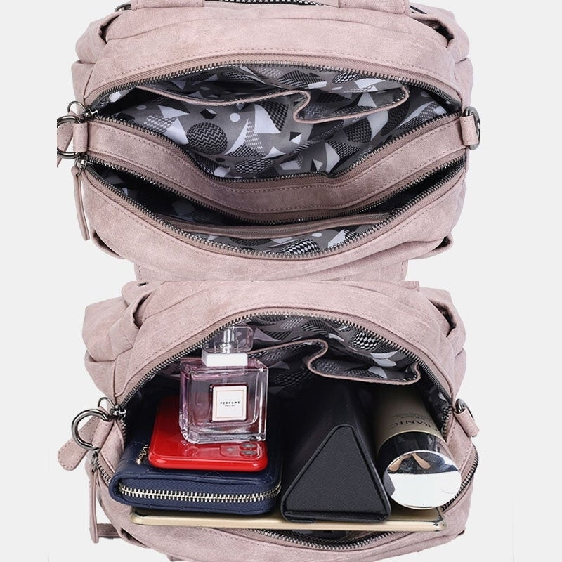 Women Multi-pocket Handbags Waterproof Crossbody Leather Bag- PPT Image 7