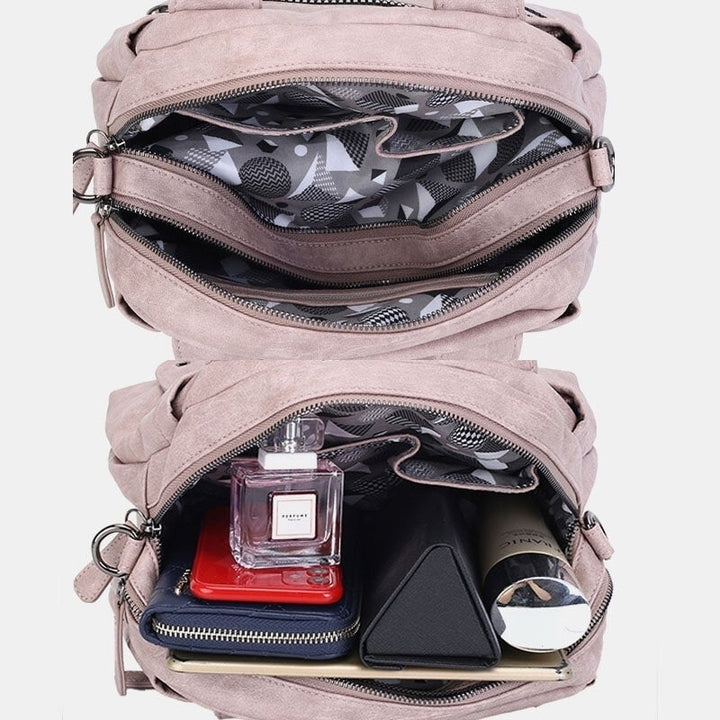 Women Multi-pocket Handbags Waterproof Crossbody Leather Bag- PPT Image 1