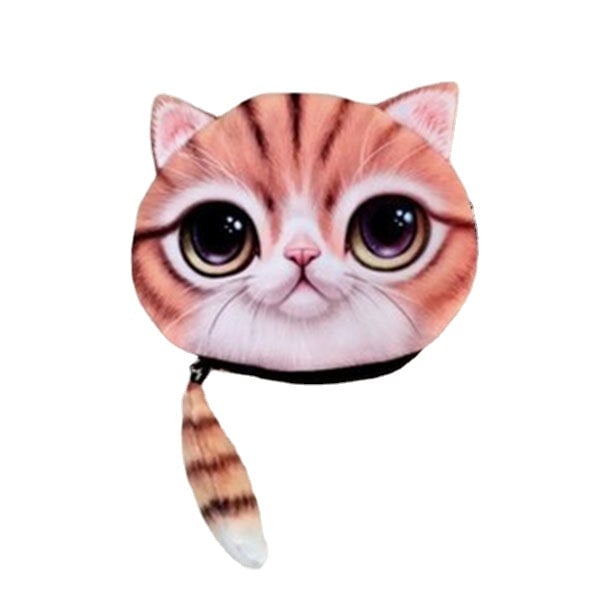 Women Plush Cartoon Cat Head Personality Cute Small Coin Bag Storage Bag Image 1
