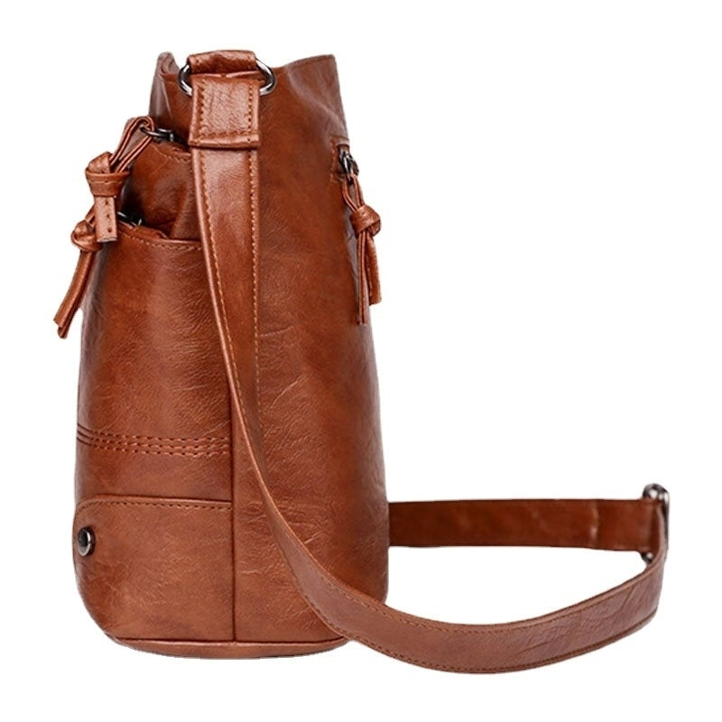 Women PU Leather Large Capacity 6.3 Inch Multi-pocket Phone Soft Crossbody Shoulder Bag Image 2