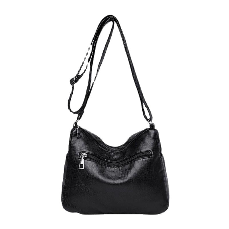 Women PU Leather Large Capacity Multi-Pocket French Handbag Crossbody Bags Image 1