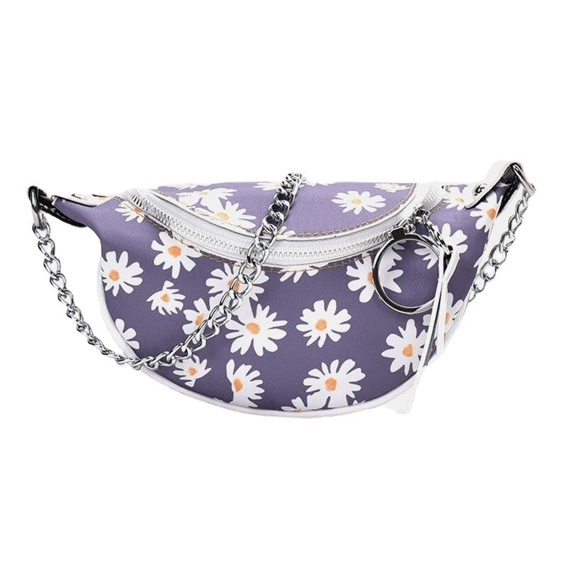 Women PU Summer Small Daisies Chest Bag Image 1