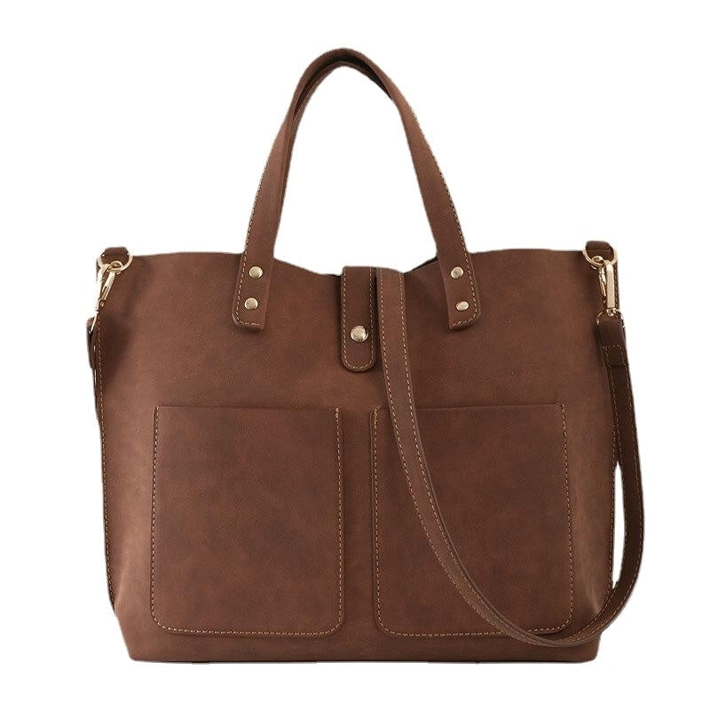 Women Vintage Large Capacity Waterproof Faux Leather Crossbody Bag Casual Handbag Image 1