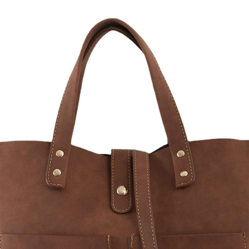 Women Vintage Large Capacity Waterproof Faux Leather Crossbody Bag Casual Handbag Image 2