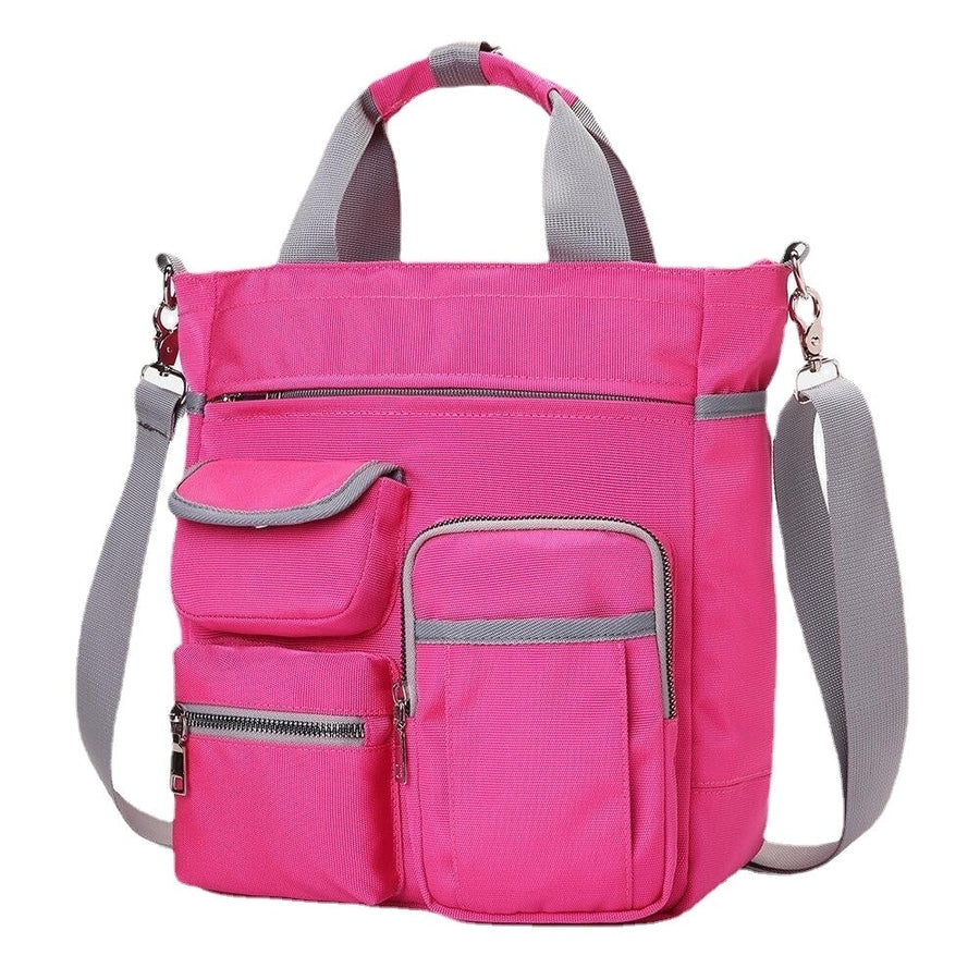 women waterproof large capacity multi pocket handbag shoulder bag Image 1