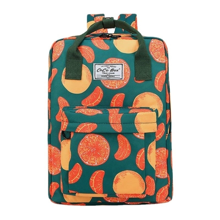 women waterproof large capacity print casual backpack pocket Image 4