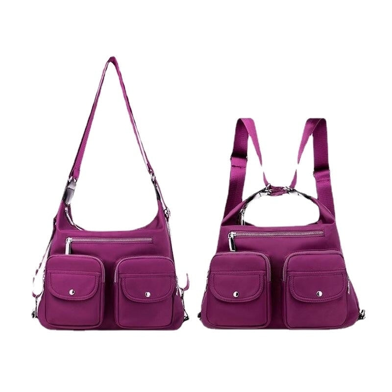 Women Waterproof Multi-Carry Multi-pocket Solid Crossbody Bag Backpack Image 1