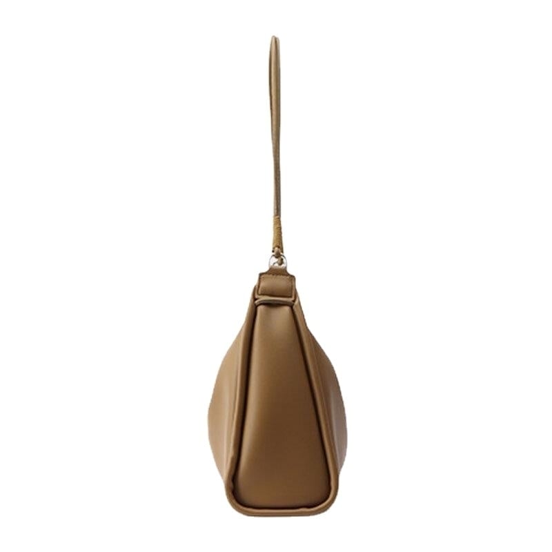 Women Soild Color Simple Smooth Large Capacity Soft PU Leather Shoulder Bag Handbag Image 2