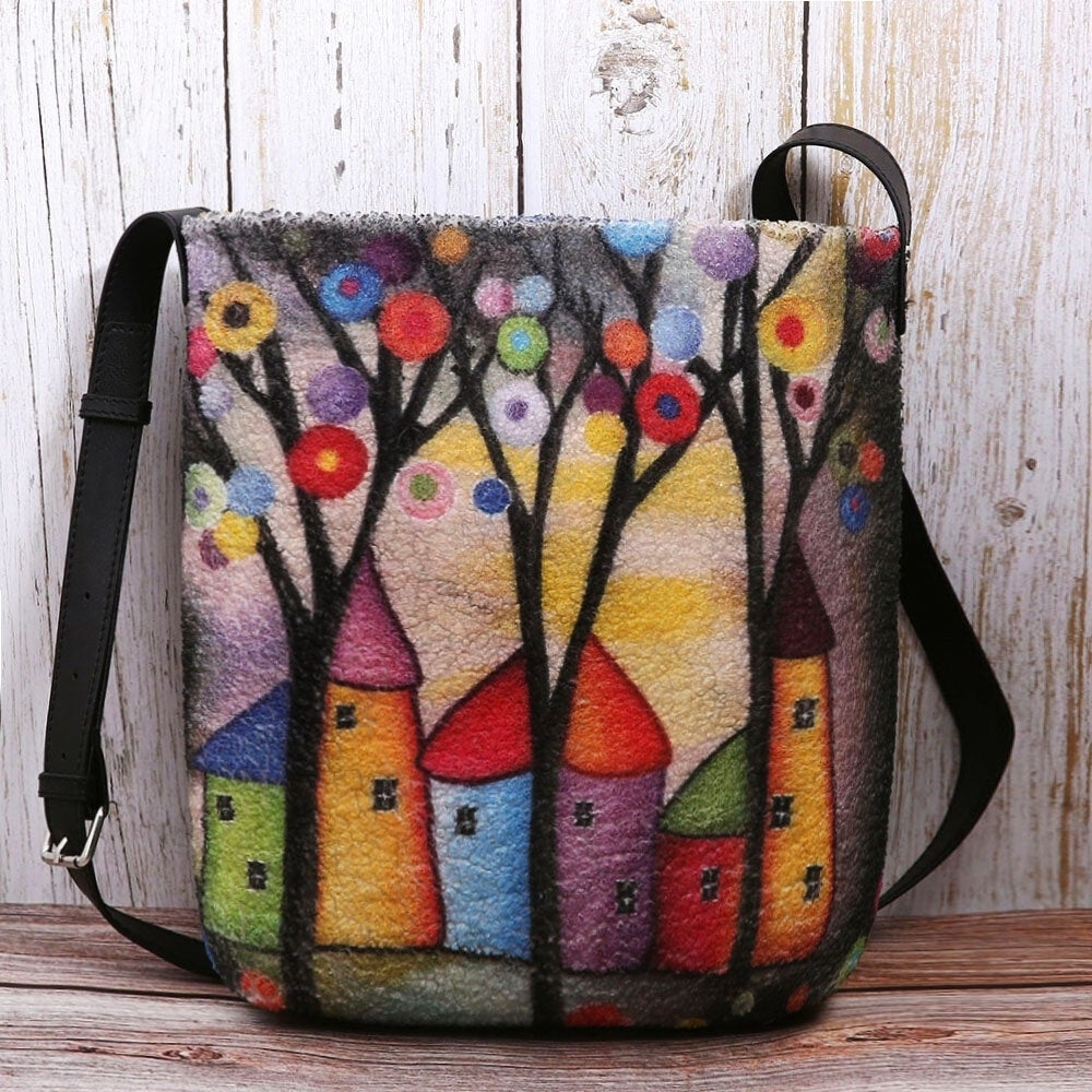 Women Special Colorful DIY Lamb Hair Bag Crossbody Bag For Daily Outdoor- PPT Image 2
